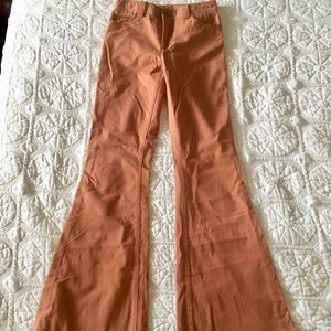 Alice + Olivia High Waist Rust Color Flare Jeans